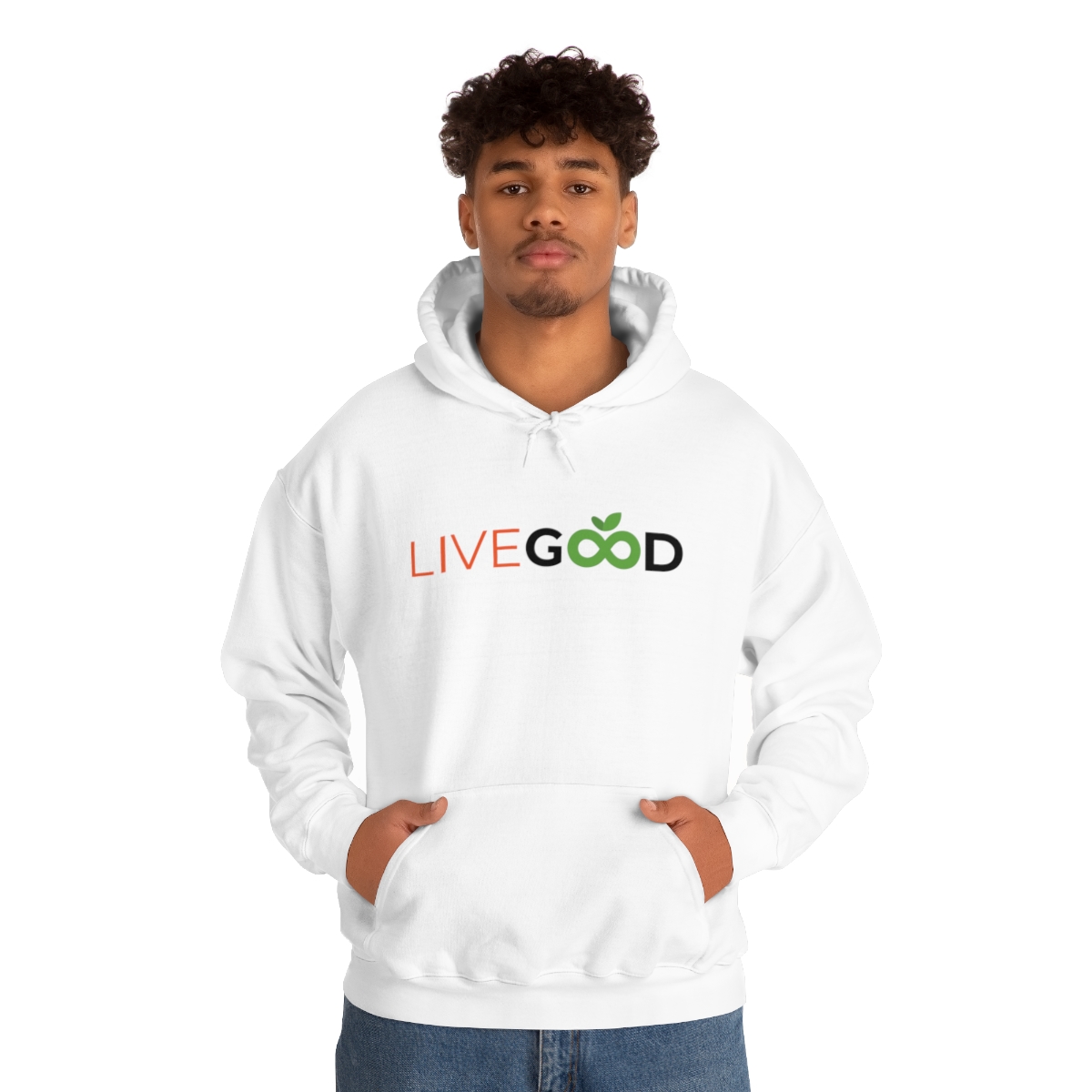 LiveGood Unisex Heavy Blend Hooded Sweatshirt White