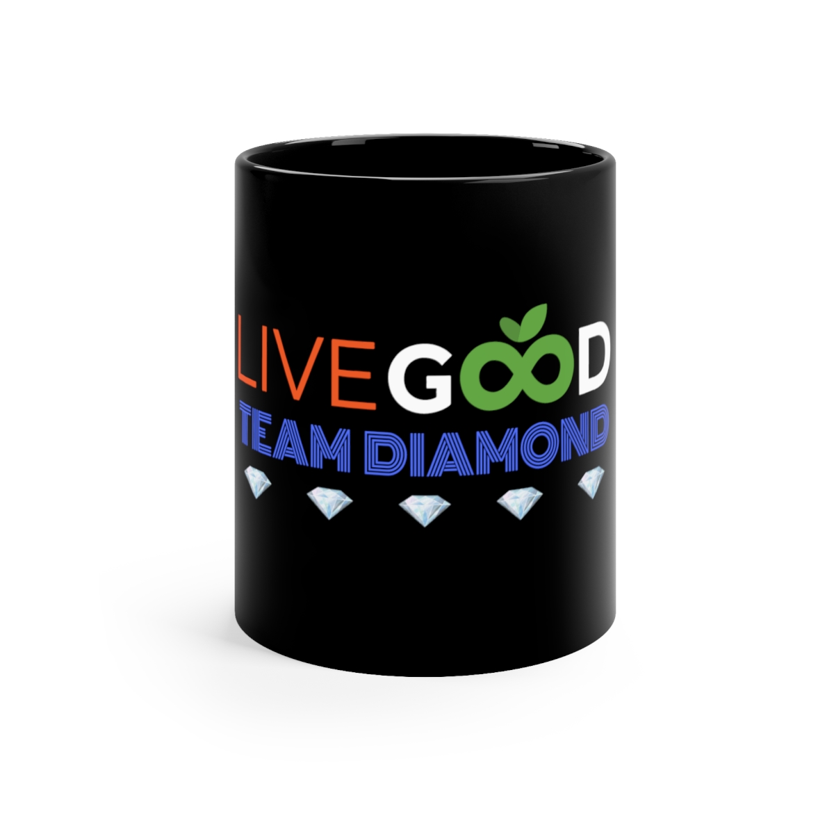 LiveGood Team Diamond 11oz Black Mug